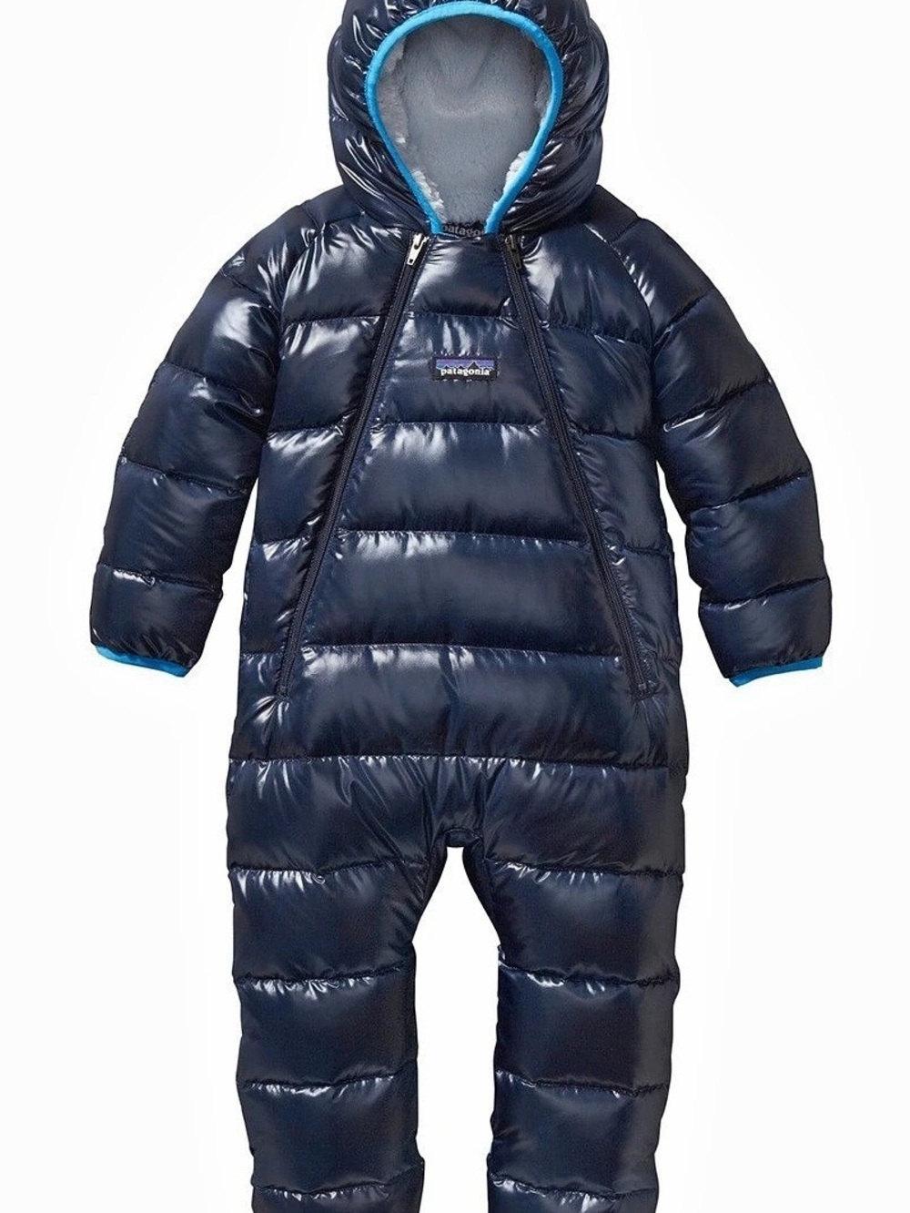 Patagonia Hi-Loft Down Sweater Bunting Blue baby 3-6 month